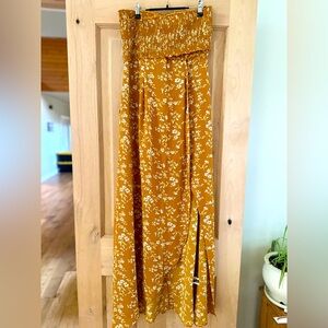 SHEIN yellow floral maxi dress